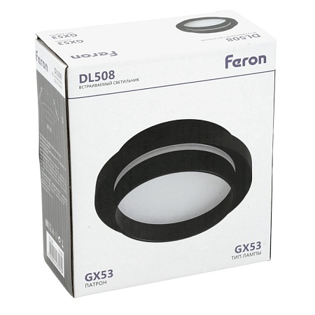 Светильник встраиваемый Feron DL508 потолочный GX53 черный - фото