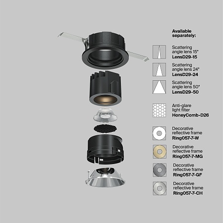 Встраиваемый светильник Technical Wise DL057-7W3K-B - фото