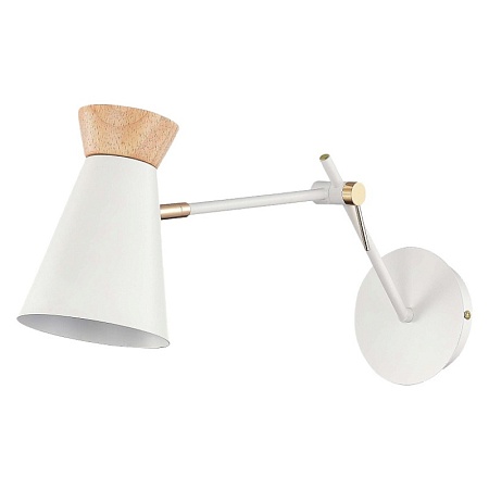 Светильник настенный Белый, Золотистый/Белый, Дерево E27 1*60W SLE1252-501-01 - фото