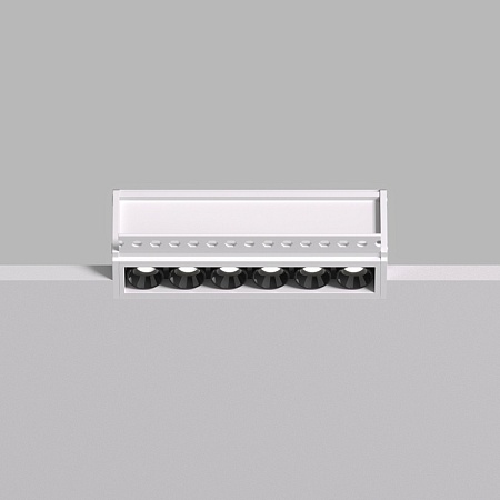 DK2531-WB Встраиваемый светильник SPACE со светодиодом под шпатлевку L126mm 220V 10W 38° 4000К IP20 белый/черный алюминий - фото