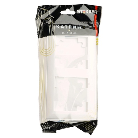 Рамка STEKKER, PFR00-7003-01 3-местная, пластик, серия Катрин, белый - фото