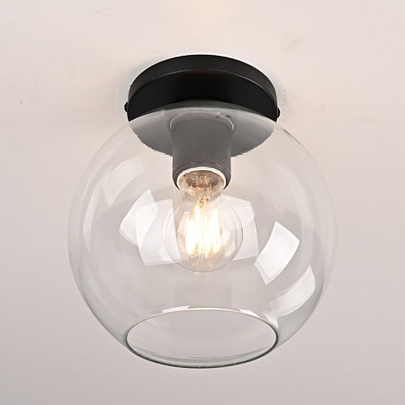 Потолочный Светильник Rh Utilitaire Globe Shade Flushmount Black Imperiumloft 123673-22 - фото