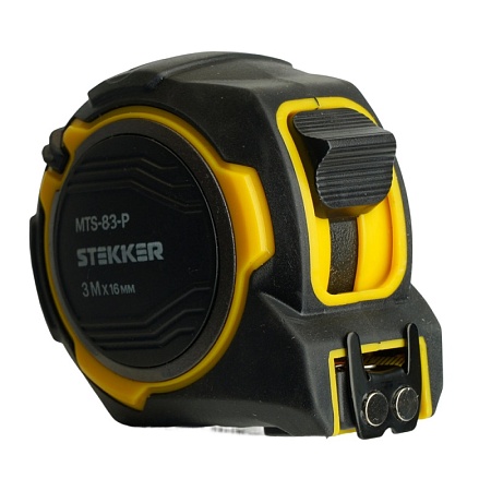 Рулетка, 3 м х 16 мм, магнит, II класс точности, двухстороннее нанесение, STEKKER MTS-83-P - фото