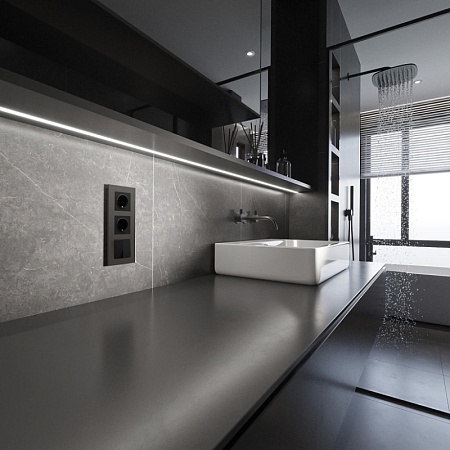 Рамка на 3 поста Slab (бронза матовый) W0032963 - фото