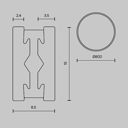 Шинопровод круглый 800 мм Technical TRX154-R-D800-B - фото