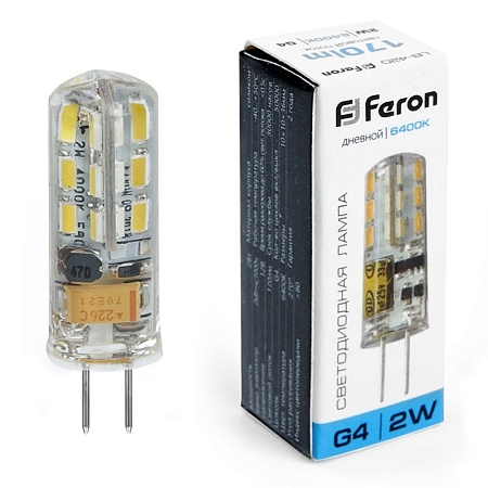 Лампа светодиодная Feron LB-420 G4 2W 12V  6400K - фото