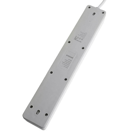 Сетевой фильтр 6-местный с/з STEKKER HM20-61-02 3x1мм2, 1,8 м, серия Optima, белый - фото