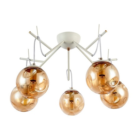 Светильник потолочный Белый/Янтарный E14 5*40W SLE110202-05 - фото