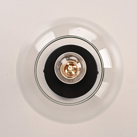 Потолочный Светильник Rh Utilitaire Globe Shade Flushmount Black Imperiumloft 123673-22 - фото