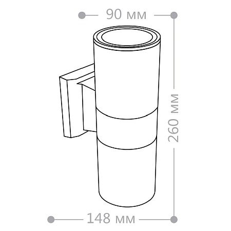 Светильник садово-парковый Feron DH0702, на стену вверх/вниз, 18W 2*E27 230V, серый - фото