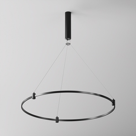 Подвесной набор с основанием под блок питания для круглого шинопровода Flarity черный - фото