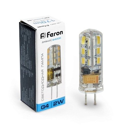 Лампа светодиодная Feron LB-420 G4 2W 12V  6400K - фото