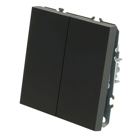 Переключатель перекрестный 2-клавишный (механизм), STEKKER, 250В, 10А, серия Эмили, RSW10-5111-01, белый фарфор, soft touch - фото