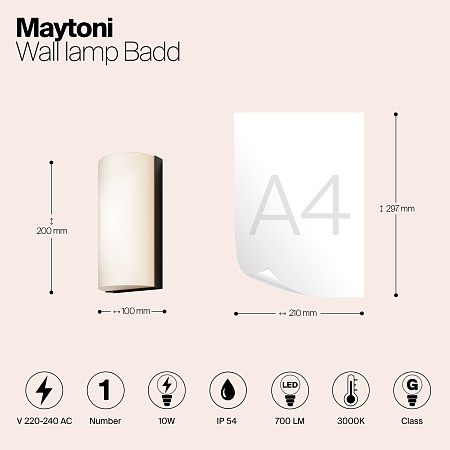 Настенный светильник (бра) Outdoor Badd O454WL-L10GF3K1 - фото