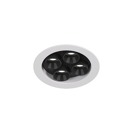 DK2510-WB Встраиваемый светильник SPACE со светодиодом d65 220V 8W 38° 4000К IP20 белый/черный алюминий - фото