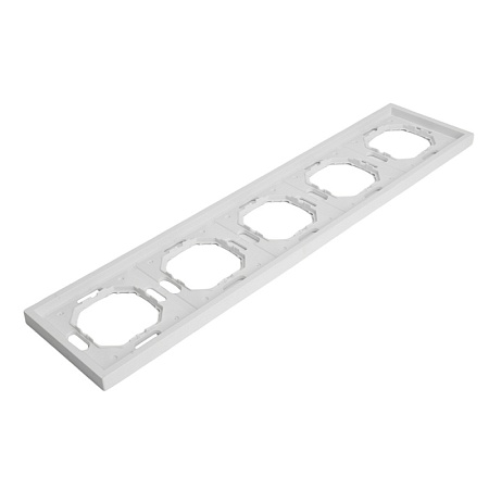 Рамка STEKKER, PFR00-5005-01 5-местная, серия Эмили, белый фарфор, soft touch - фото
