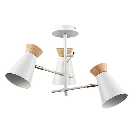Светильник потолочный Белый, Золотистый/Белый, Дерево E27 3*60W SLE1252-502-03 - фото