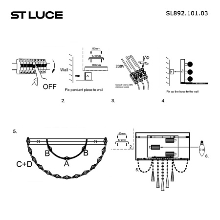 Бра ST-Luce Хром/Серебристый, Прозрачный E14 3*40W SL892.101.03 - фото