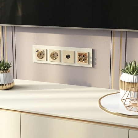 ТВ-розетка оконечная (шампань рифленый) W1183010 - фото