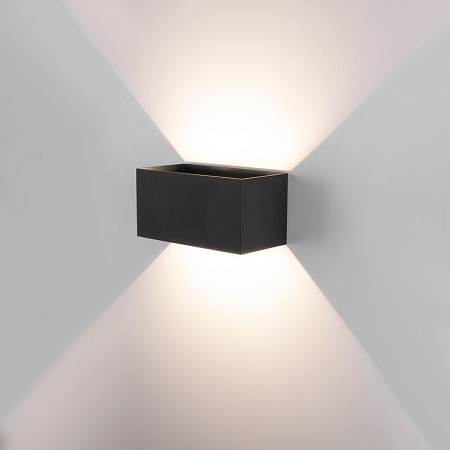Уличный настенный светодиодный светильник WINNER DOUBLE LED IP54 35137/W черный Elektrostandard - фото