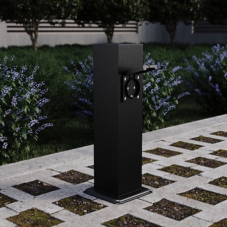 Столб уличный 2 розетки ST-Luce черный 3500W SL9012.405.00 - фото