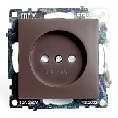 Розетка 1-местная б/з (механизм), STEKKER GLS10-7109-04, 250V, 10А с защитной шторкой, серия Катрин, шоколад