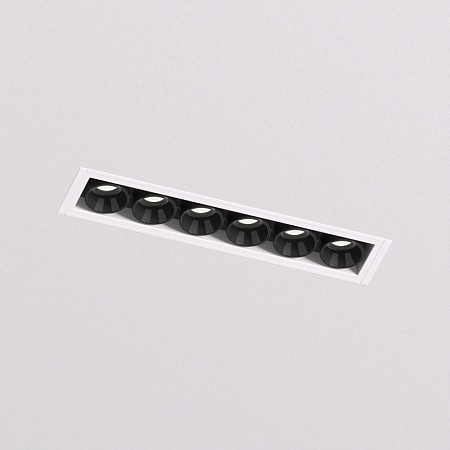 DK2531-WB Встраиваемый светильник SPACE со светодиодом под шпатлевку L126mm 220V 10W 38° 4000К IP20 белый/черный алюминий - фото