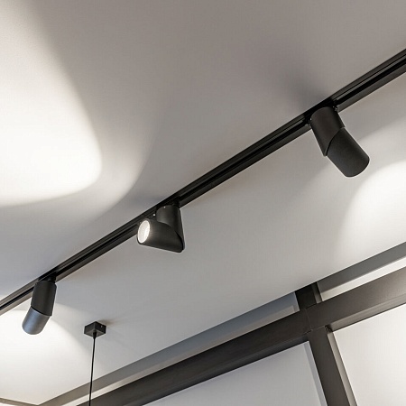 Встраиваемый однофазный шинопровод 1 метр черный (с вводом питания и заглушкой) 85082/00 Elektrostandard - фото