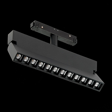 Магнитный трековый светильник Черный LED 1*12W 3000K 1 009Lm Ra>80 36° IP20 L219xW22xH1 ST362.436.12 - фото