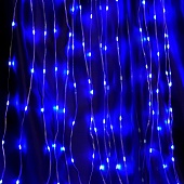 Светодиодная гирлянда Feron CL28 занавес Водопад  3*3м  + 3м 230V синий с контроллером, c питанием от сети, белый шнур