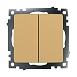 Выключатель 2-клавишный (механизм) STEKKER, GLS10-7104-08, 250В,10А, серия Катрин, золото - фото