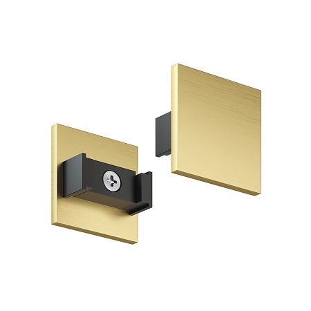 TR5735-SB Торцевая заглушка низкая, для использования без экрана, для трека Shine, серия Base, комплект 2 шт, сатинированная латунь, алюминий - фото