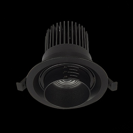 Св-к встр. Zoom Черный LED 1*12W 4000K 960Lm Ra90 15°-60° IP20 D115xH95 170-240V ST701.448.12 - фото