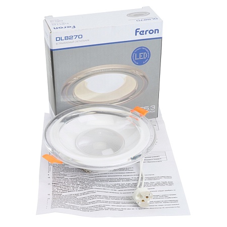 Светильник встраиваемый Feron DL8270 потолочный MR16 G5.3 прозрачный, белый - фото