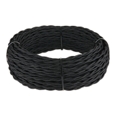 Ретро кабель витой 3х1,5 черный 20 м (под заказ) Ретро кабель витой  3х1,5  (черный) 20м