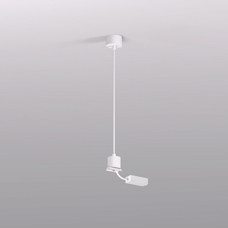 TR2124-WH Подвод питания для подвесного монтажа трека SMART BASE, АС 220-240V, IP20, 5м, белый, алюминий - фото