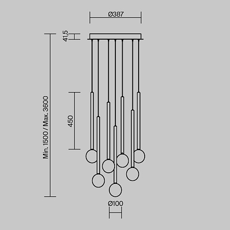 Подвесной светильник Maytoni Bubble dream MOD383PL-L20BBS3K - фото