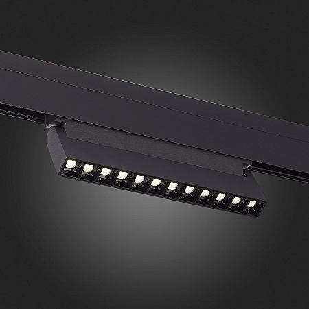 Магнитный трековый светильник Черный LED 1*12W 3000K 1 009Lm Ra>90 36° IP20 L219xW22xH1 ST364.436.12 - фото