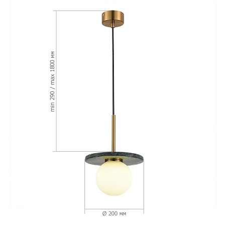 Светильник подвесной ST-Luce Латунь/Латунь, Зеленый G9 LED 1*5W 4000K SL1191.363.01 - фото