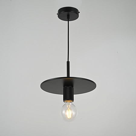 Подвесной Светильник Rh Utilitaire Disk Shade Pendant Black Imperiumloft 123642-22 - фото