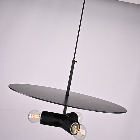 Люстра Rh Utilitaire Disk Triple Pendant Black Imperiumloft 123645-22 - фото
