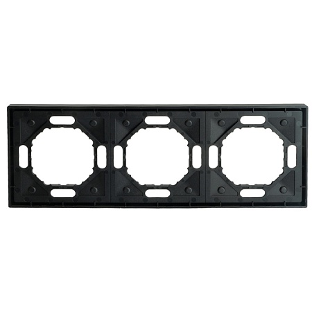 Рамка STEKKER, PFR00-5003-05 3-местная, серия Эмили, черный уголь, soft touch - фото