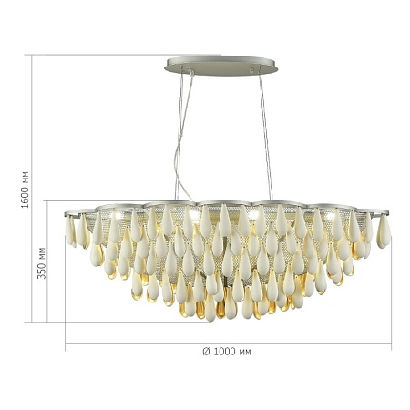 Светильник подвесной ST-Luce Серебристый/Белый, Золотистый E14 8*40W SL1517.103.08 - фото