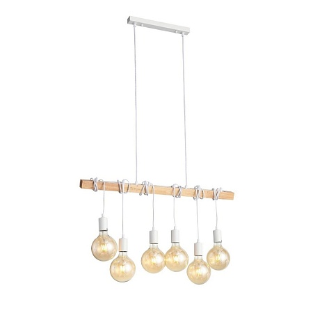 Светильник подвесной Белый, Светлое дерево E27 6*60W SL1142.503.06 - фото