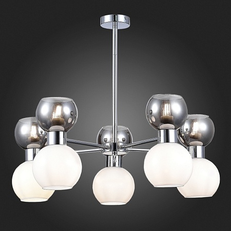 Светильник потолочный Хром/Белый, Дымчатый E27 10*60W SLE1138-102-10 - фото