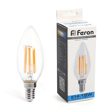 Лампа светодиодная Feron LB-717 Свеча E14 15W 230V 6400K - фото