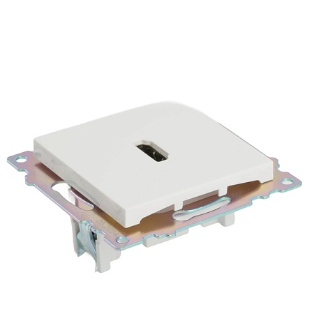 Розетка HDMI 2.1, Type A  (механизм), STEKKER GLS00-7118-01, серия Катрин, белый - фото
