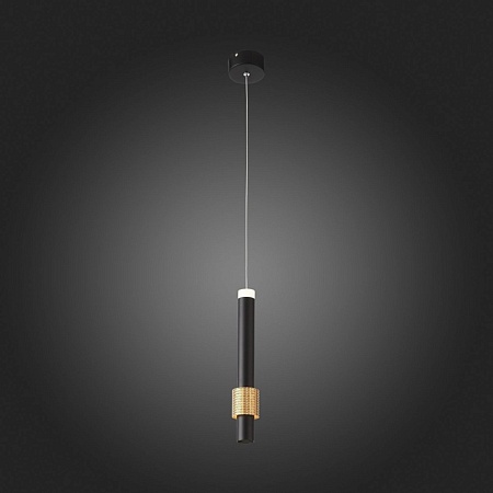 Светильник подвесной ST-Luce Черный, Анодированный золотой/Черный LED 1*6W 3000K SL1591.403.01 - фото