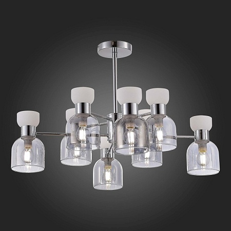 Светильник потолочный Хром/Белый, Дымчатый E14 8*40W SLE1045-102-08 - фото