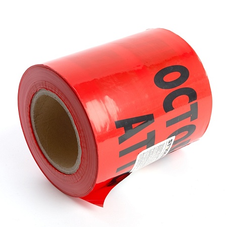 Лента сигнальная, 150мм*100 м,90mic, STEKKER красный INTP10-150-100 - фото